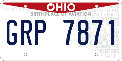 OH license plate GRP7871