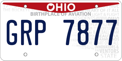OH license plate GRP7877