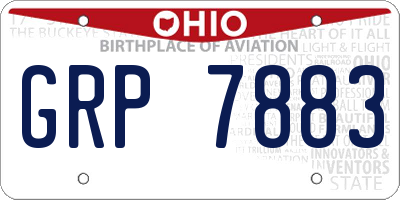 OH license plate GRP7883