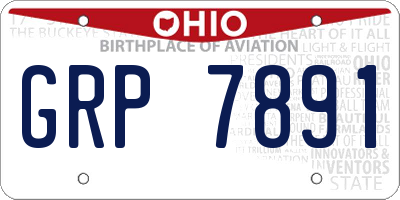 OH license plate GRP7891