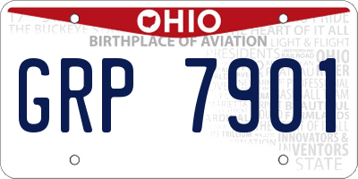 OH license plate GRP7901