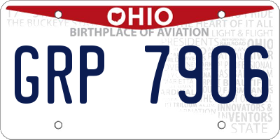 OH license plate GRP7906