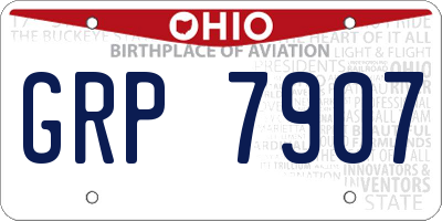 OH license plate GRP7907