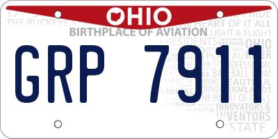 OH license plate GRP7911