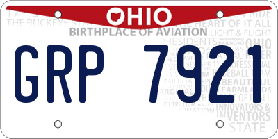 OH license plate GRP7921