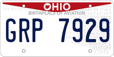 OH license plate GRP7929