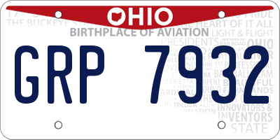 OH license plate GRP7932