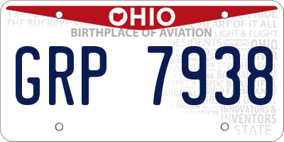 OH license plate GRP7938