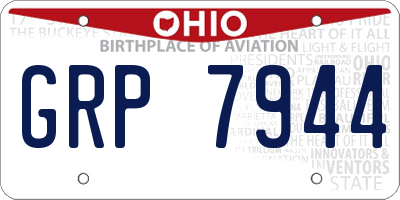 OH license plate GRP7944