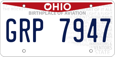 OH license plate GRP7947