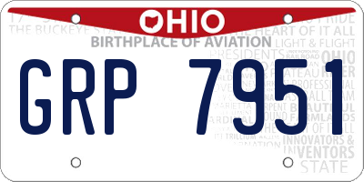 OH license plate GRP7951