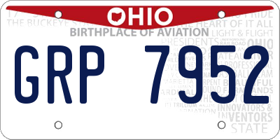OH license plate GRP7952