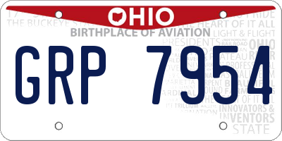 OH license plate GRP7954