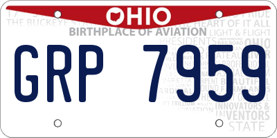 OH license plate GRP7959