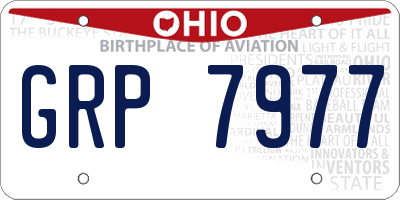 OH license plate GRP7977