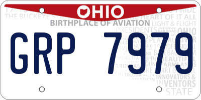 OH license plate GRP7979