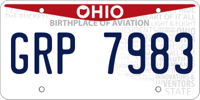 OH license plate GRP7983