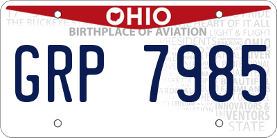 OH license plate GRP7985