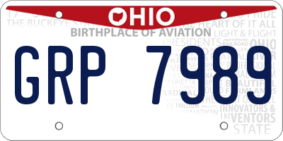 OH license plate GRP7989