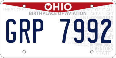 OH license plate GRP7992