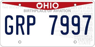 OH license plate GRP7997