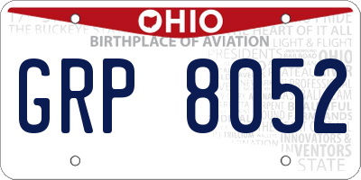 OH license plate GRP8052