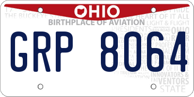 OH license plate GRP8064