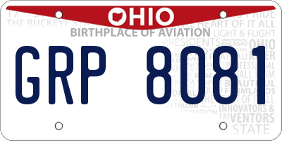 OH license plate GRP8081