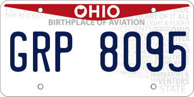 OH license plate GRP8095