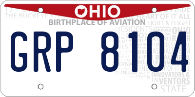 OH license plate GRP8104