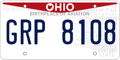 OH license plate GRP8108