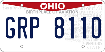 OH license plate GRP8110