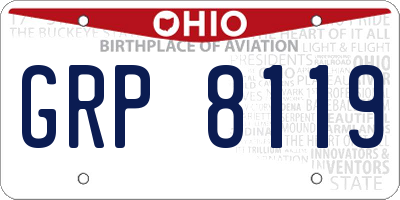 OH license plate GRP8119