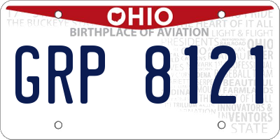 OH license plate GRP8121