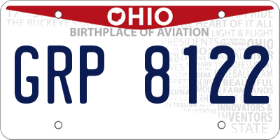 OH license plate GRP8122