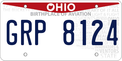 OH license plate GRP8124