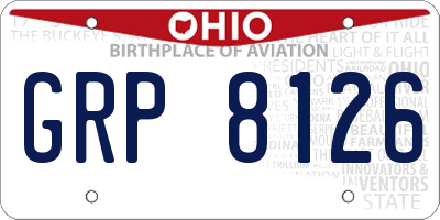 OH license plate GRP8126