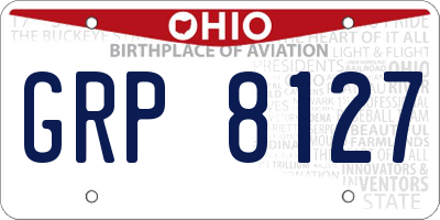 OH license plate GRP8127