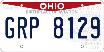 OH license plate GRP8129