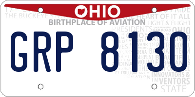 OH license plate GRP8130