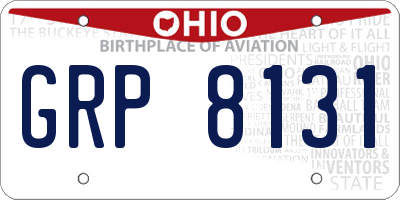 OH license plate GRP8131