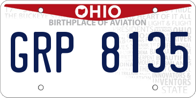 OH license plate GRP8135