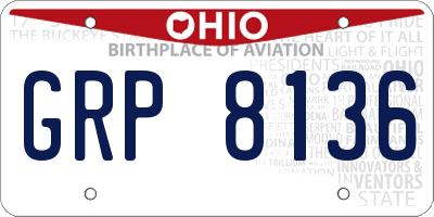 OH license plate GRP8136