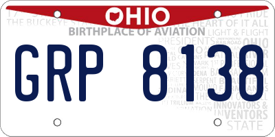 OH license plate GRP8138