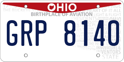 OH license plate GRP8140