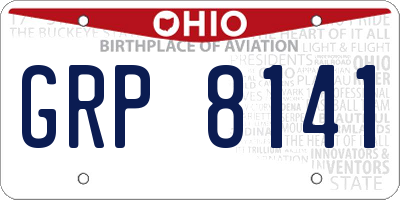 OH license plate GRP8141