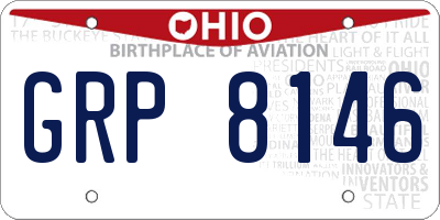 OH license plate GRP8146