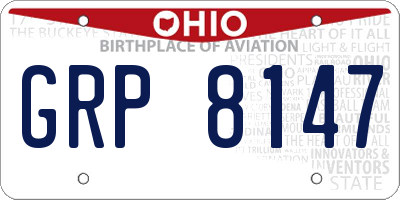 OH license plate GRP8147