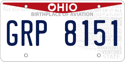 OH license plate GRP8151