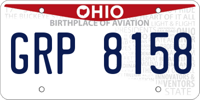 OH license plate GRP8158